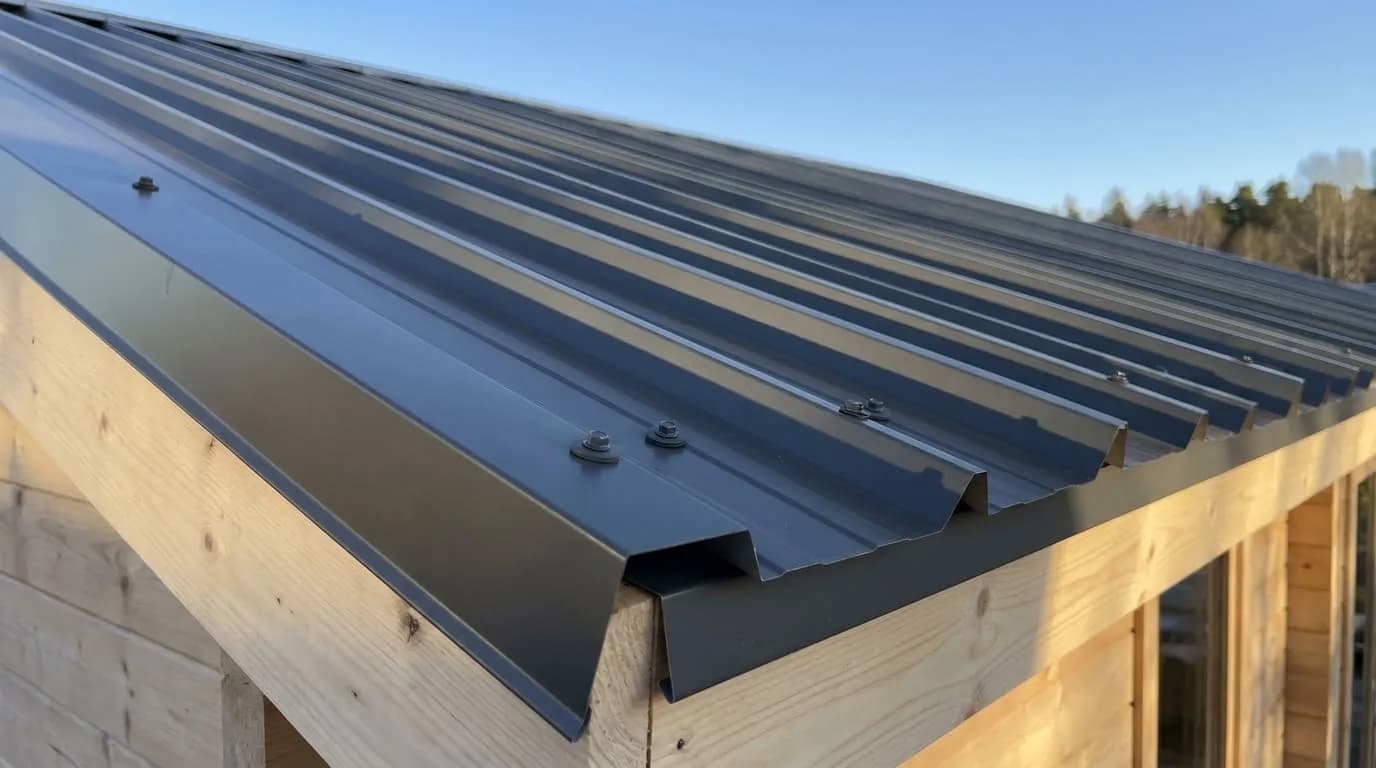 Toiture en tôle d’acier nervurée sur charpente bois